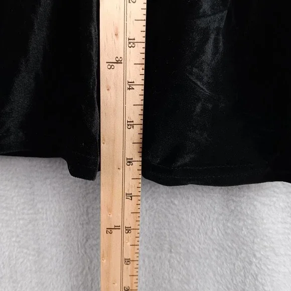 URBAN COCO Women's Black Velvet Skater Skirt Size L - Picture 6 of 6